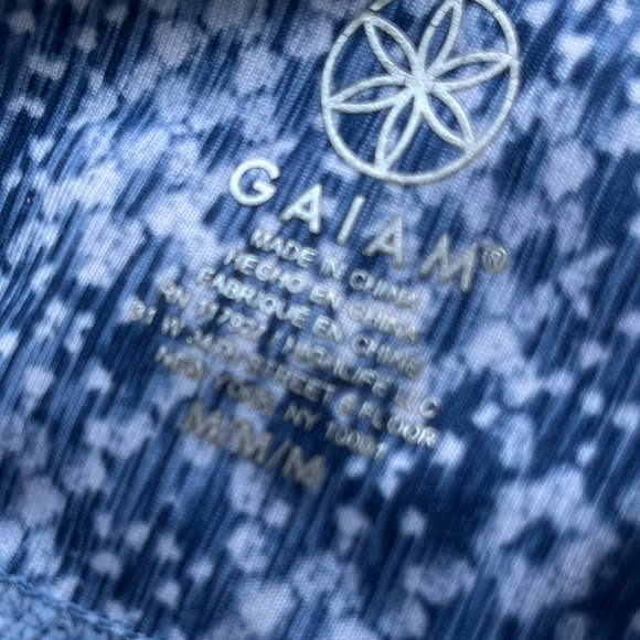 Gaiam Om Align Yoga Capri Leggings Womens Medium Blue Pilates Athleisure Active - Picture 6 of 12